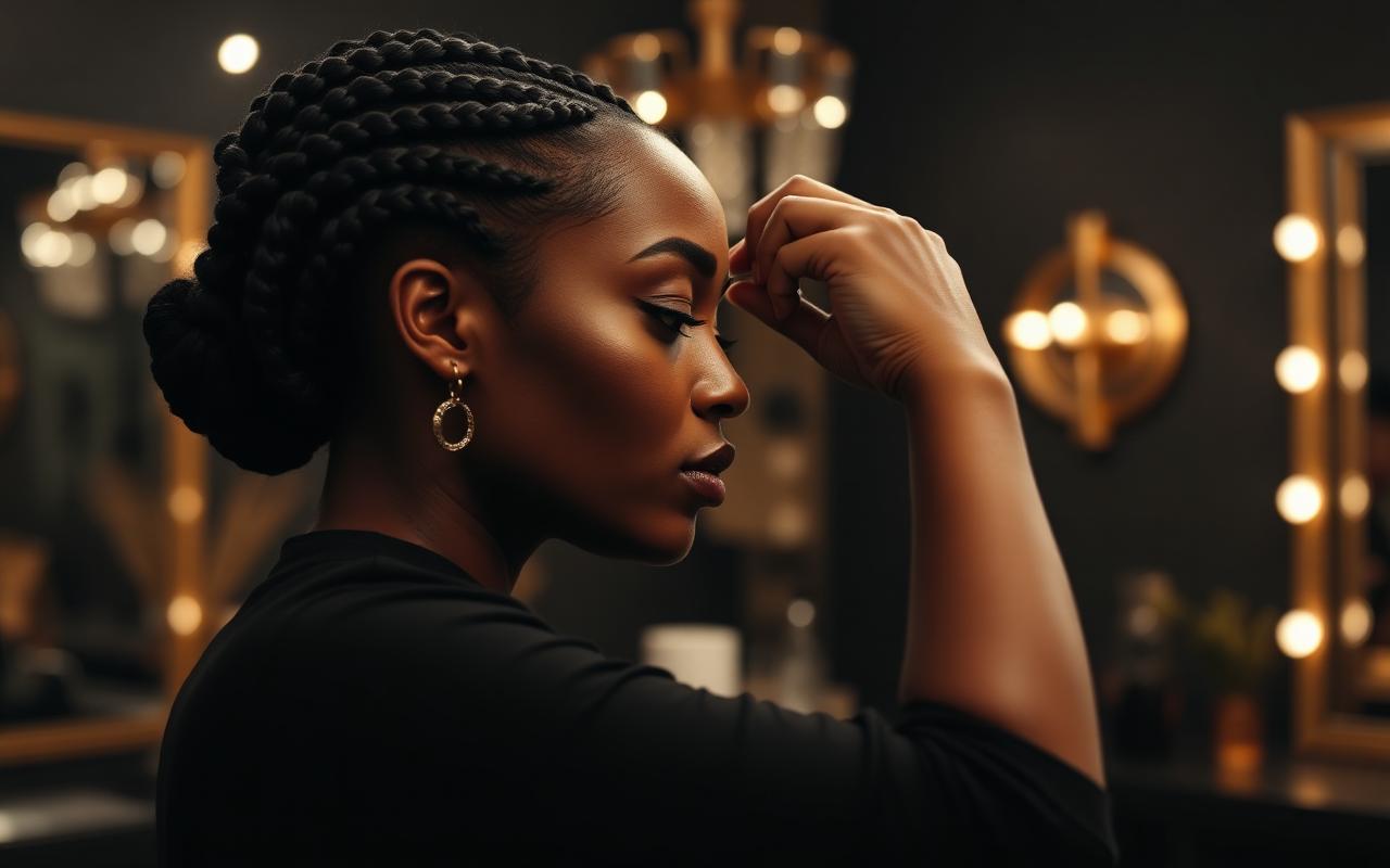 Braiding service at One Love Unisex Salon & Beauty in Lagos.