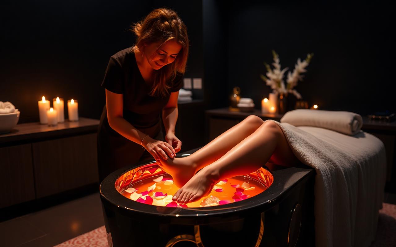 Pedicure service at One Love Unisex Salon & Beauty in Lagos.