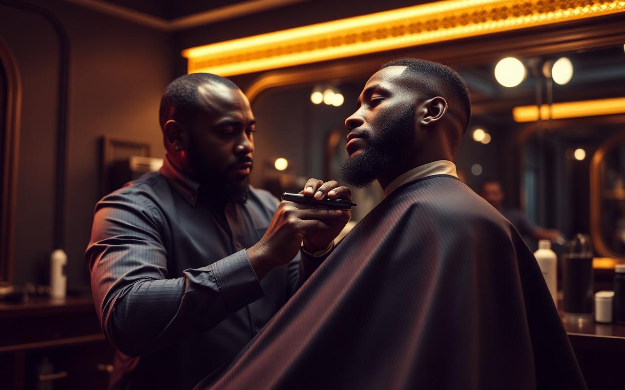 Shaving service at One Love Unisex Salon & Beauty in Lagos.